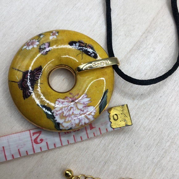 Goebel Hongshou butterfly enamel pendant necklace-statement size 2 sides - Picture 7 of 8